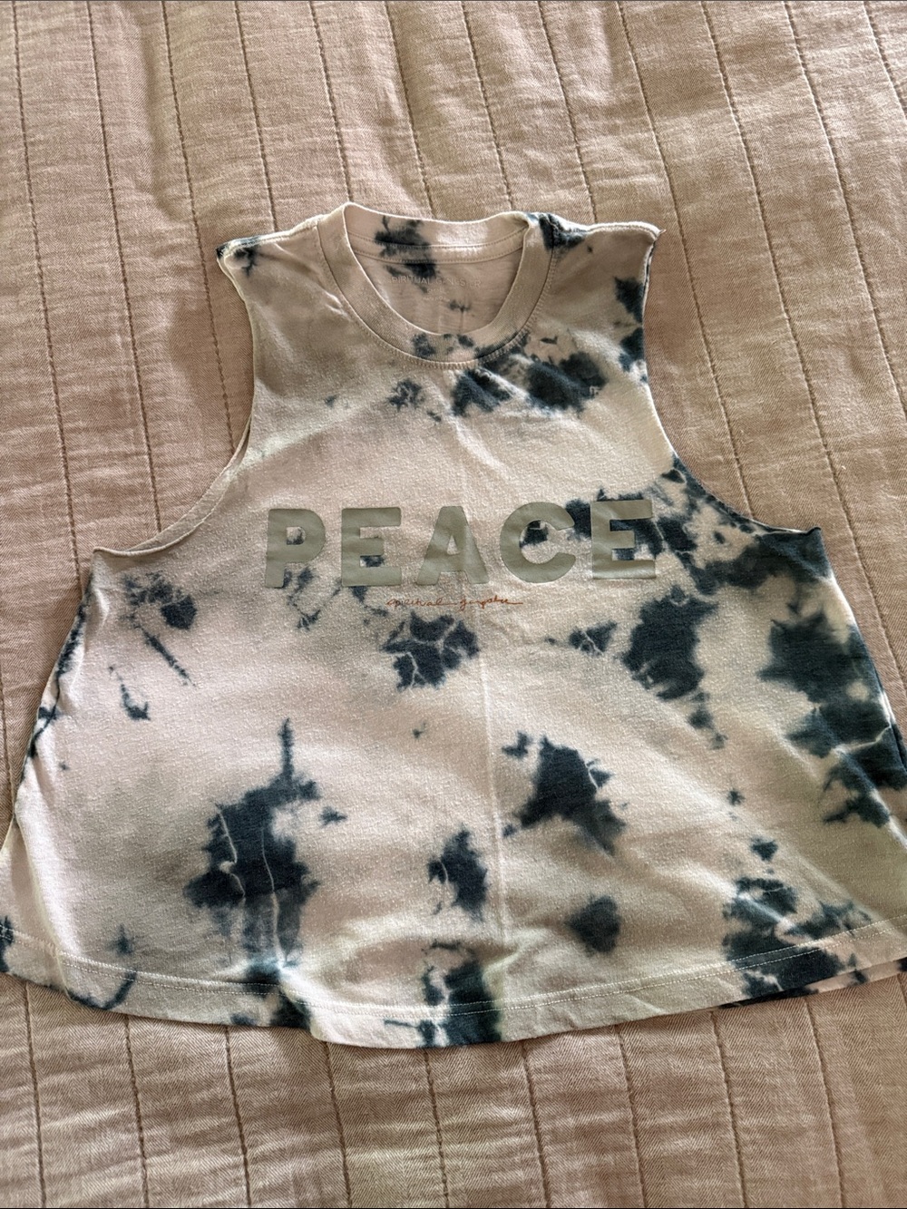 Spiritual Gangster Tie-Dye PEACE Muscle Tank - White & Black small